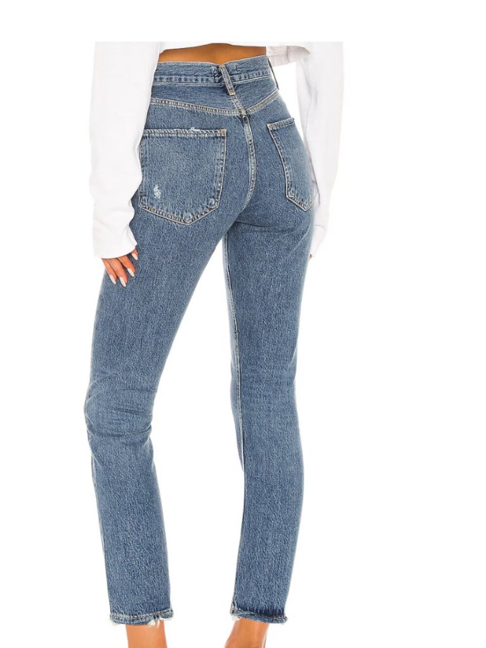 Agolde Riley High Rise Straight Cropped Jeans Sz 23 MSRP $208